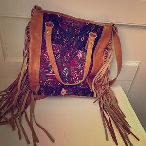 Nena and co. Leather fringe bag